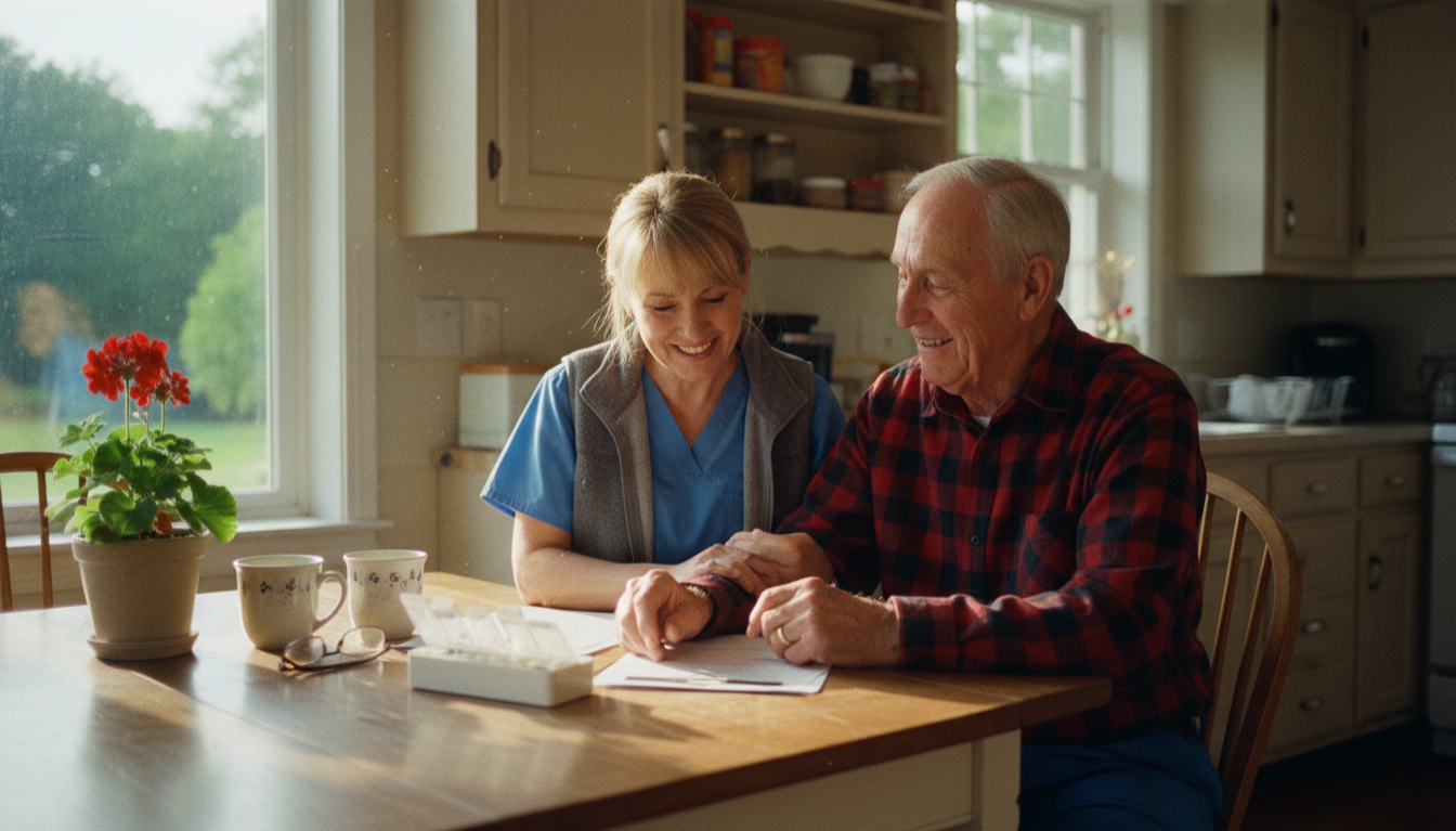 Home health visit with a patient